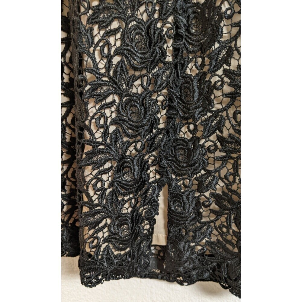 Women's Alice + Olivia Black Dandi Open-Back Lace Dress Size 6 - Picture 8 of 16